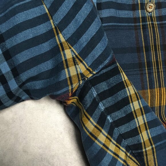 Tommy Bahama Mens Linen Shorts size 40 Blue Plaid Flat Front Casual Summer - Picture 14 of 14